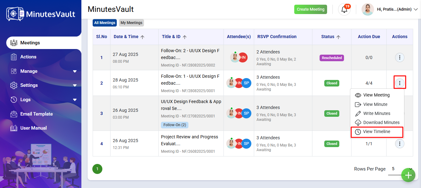 timeline navigation