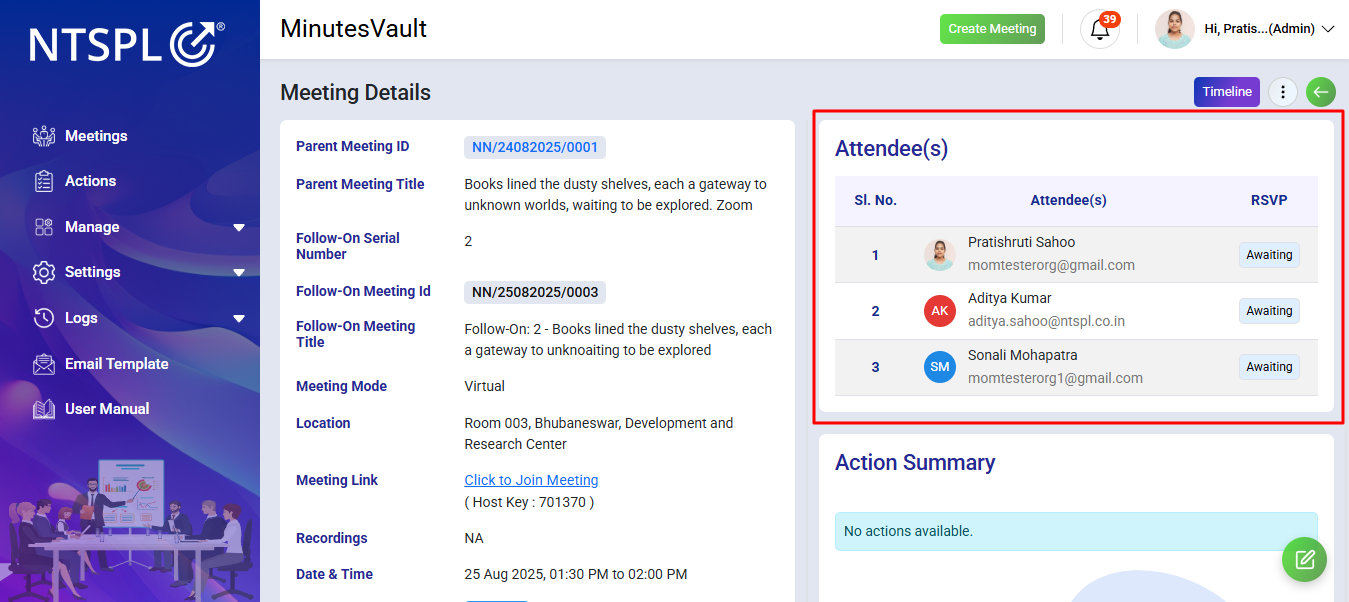 RSVP report